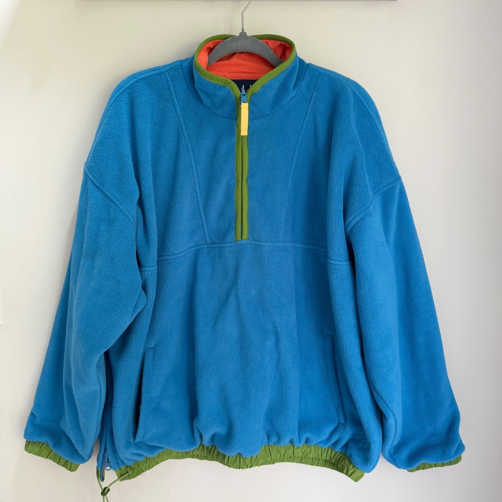Gap Re-Issue × Sean Wotherspoon Reversible Half-Zip Pullover Orange Blue NEW NWT
